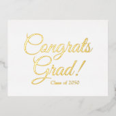 Gefeliciteerd afstudeerder aangepaste script afstu folie feestdagen briefkaart (Voorkant)