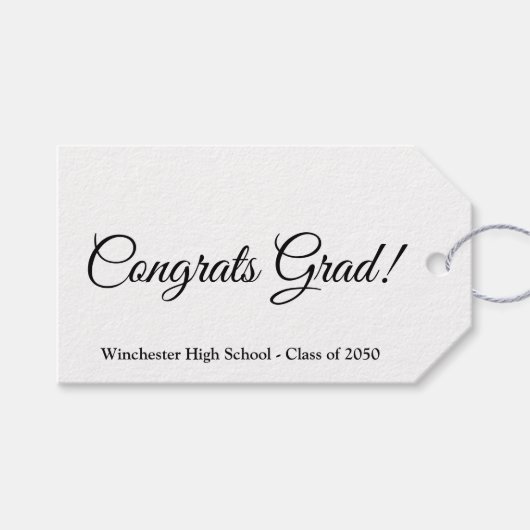 Gefeliciteerd afstudeerder aangepaste script schoo cadeaulabel (Voorkant (Horizontaal))