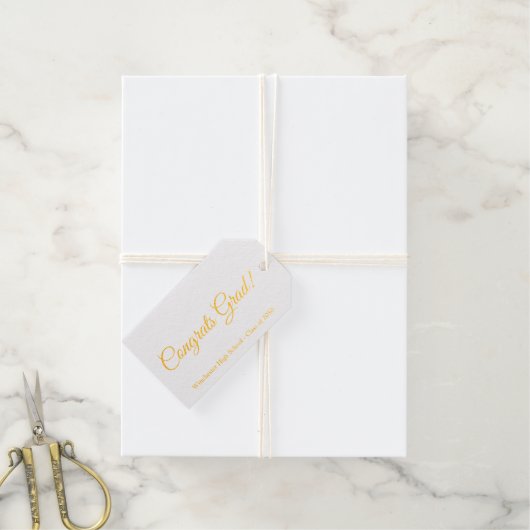 Gefeliciteerd afstudeerder aangepaste script schoo cadeaulabels (Met Koord)