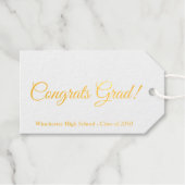 Gefeliciteerd afstudeerder aangepaste script schoo cadeaulabels (Voorkant (horizontaal))