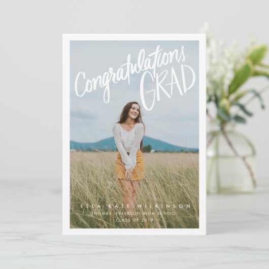 Gefeliciteerd Afstudeerder Afstuderen aankondiging (Staand voorkant)