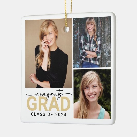 Gefeliciteerd Afstudeerder Afstuderen Foto Keepsak Keramisch Ornament (Links)