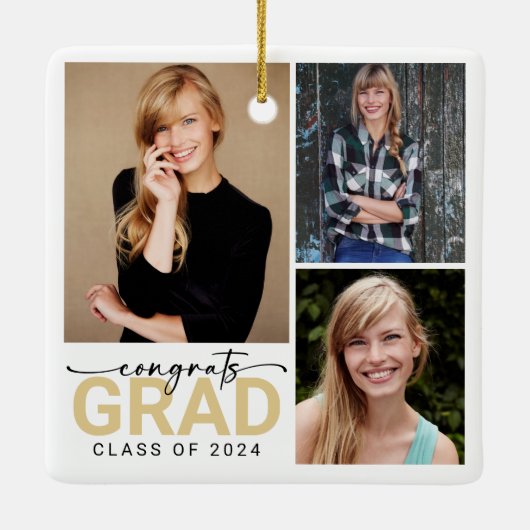 Gefeliciteerd Afstudeerder Afstuderen Foto Keepsak Keramisch Ornament (Achterkant)