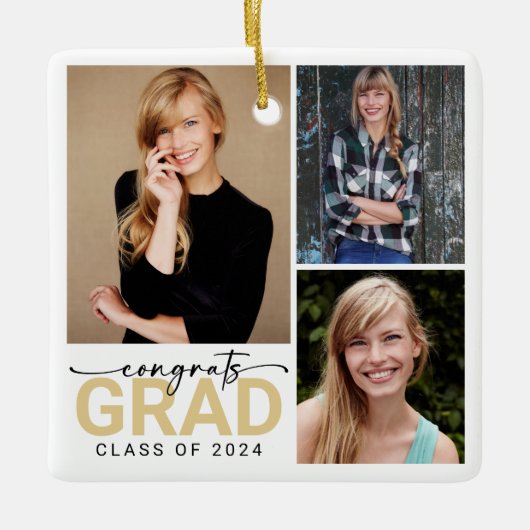 Gefeliciteerd Afstudeerder Afstuderen Foto Keepsak Keramisch Ornament (Voorkant)