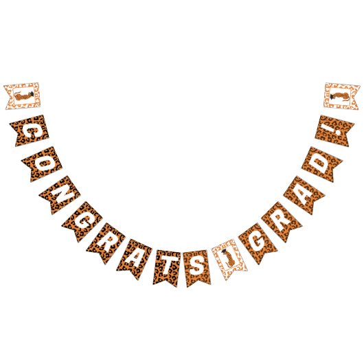 Gefeliciteerd Afstudeerder! Afstuderen luipaard Vlaggetjes (Alle)