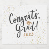 Gefeliciteerd Afstudeerder Afstuderen Mousserende Sparkling Wijnetiket (Enkel label)