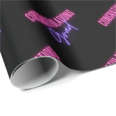 Gefeliciteerd afstudeerder, afstuderen roze paarse cadeaupapier (Rol Hoek)