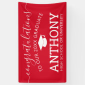 Gefeliciteerd Afstudeerder Afstuderen wit virtueel Spandoek (Verticaal)