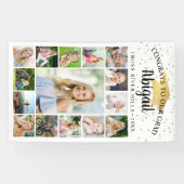 Gefeliciteerd Afstudeerder Black Gold 15 Photo Col Spandoek (Horizontaal)