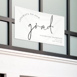 Gefeliciteerd Afstudeerder Black Script Afstuderen Spandoek