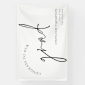 Gefeliciteerd Afstudeerder Black Script Afstuderen Spandoek (Verticaal)