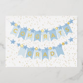 Gefeliciteerd Afstudeerder Blauwe Folie Kaart (Voorkant)