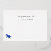 Gefeliciteerd Afstudeerder Blauwe Folie Kaart (Achterkant)
