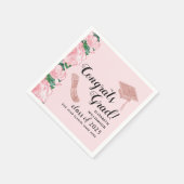 Gefeliciteerd Afstudeerder Bloemen Roze Klasse 202 Servet (Hoek)