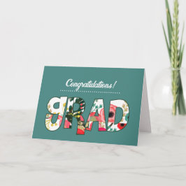 Gefeliciteerd Afstudeerder. Bloementekst Aangepast Kaart