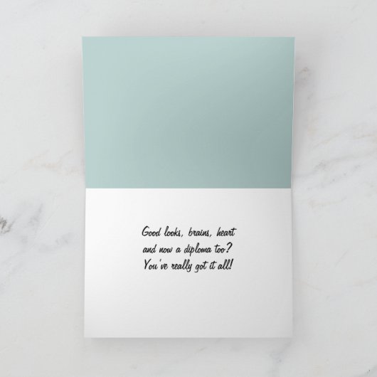 Gefeliciteerd Afstudeerder Blue Rustic Photo Afstu Kaart (Binnen)