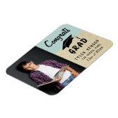 Gefeliciteerd Afstudeerder Blue Rustic Photo Afstu Magneet (Linkerzijde)