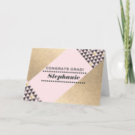 Gefeliciteerd Afstudeerder. Blush Pink Gold Kaart