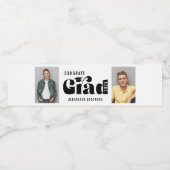 Gefeliciteerd Afstudeerder Bold Typografie 2 Foto' Waterfles Etiket (Enkel label)