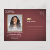 Gefeliciteerd Afstudeerder Bourgogne & Gold Save t Aankondigingskaart (Achterkant)