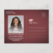 Gefeliciteerd Afstudeerder Bourgondië & Roze Save  Aankondigingskaart (Achterkant)