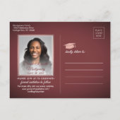 Gefeliciteerd Afstudeerder Bourgondië & Roze Save  Aankondigingskaart (Achterkant)