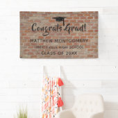 Gefeliciteerd Afstudeerder Brick Wall Afstuderen t Spandoek (Insitu)