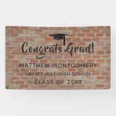 Gefeliciteerd Afstudeerder Brick Wall Afstuderen t Spandoek (Horizontaal)
