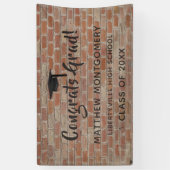 Gefeliciteerd Afstudeerder Brick Wall Afstuderen t Spandoek (Verticaal)