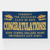 Gefeliciteerd AFSTUDEERDER Ceremonie  Custom Schoo Spandoek (Horizontaal)