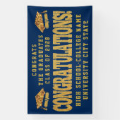 Gefeliciteerd AFSTUDEERDER Ceremonie  Custom Schoo Spandoek (Verticaal)