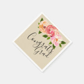 Gefeliciteerd afstudeerder chic bloemenafstudeerfe servetten (Hoek)