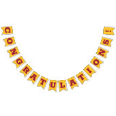 Gefeliciteerd Afstudeerder Crimson en Gellow Gold Vlaggetjes (Alle)