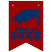 Gefeliciteerd Afstudeerder Dark Red en Blue Vlaggetjes (Eerste vlag)