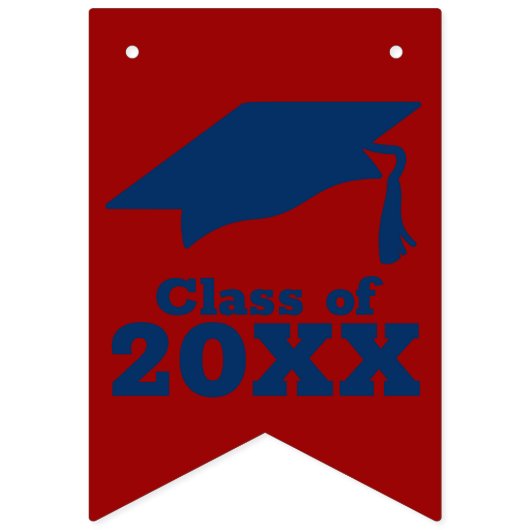 Gefeliciteerd Afstudeerder Dark Red en Blue Vlaggetjes (Eerste vlag)