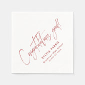 Gefeliciteerd afstudeerder eenvoudig modern rood a servet (Voorkant)