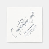 Gefeliciteerd afstudeerder eenvoudig navy blauw af servet (Voorkant)