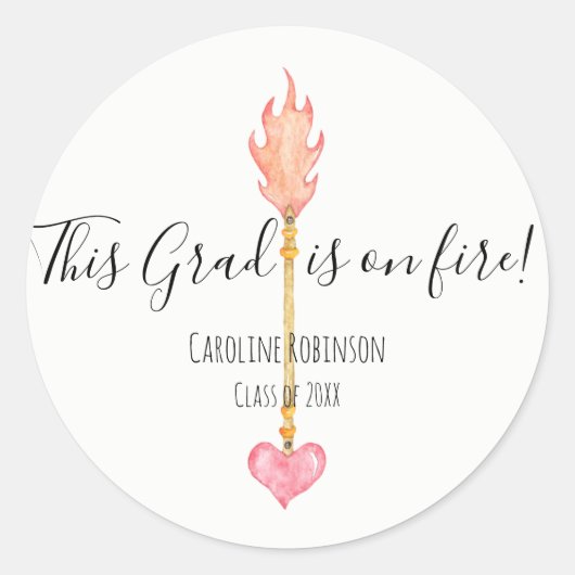 Gefeliciteerd Afstudeerder Eenvoudige elegante Wat Ronde Sticker (Voorkant)