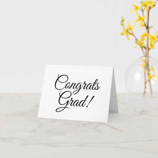 Gefeliciteerd afstudeerder elegant script eenvoudi kaart (Gele Bloem)