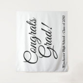 Gefeliciteerd Afstudeerder elegant script klasse j Wandkleed (Voorkant)