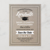 Gefeliciteerd Afstudeerder Faux Kraft Paper Save t Aankondigingskaart (Voorkant)