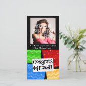 Gefeliciteerd Afstudeerder Festive Multicolor Grad (Staand voorkant)