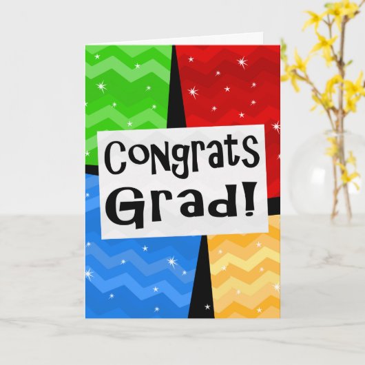 Gefeliciteerd Afstudeerder Festive Multicolor Grad Kaart (Gele Bloem)