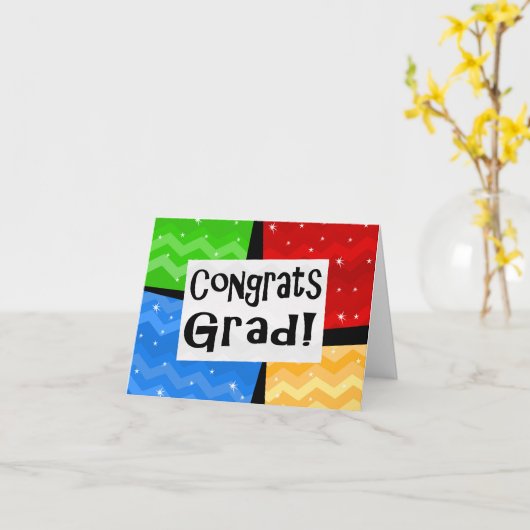 Gefeliciteerd Afstudeerder Festive Multicolor Grad Kaart (Gele Bloem)