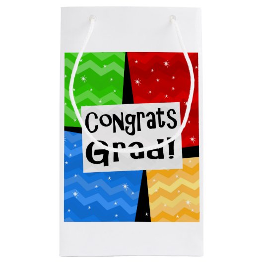 Gefeliciteerd Afstudeerder Festive Multicolor Grad Klein Cadeauzakje (Achterkant)