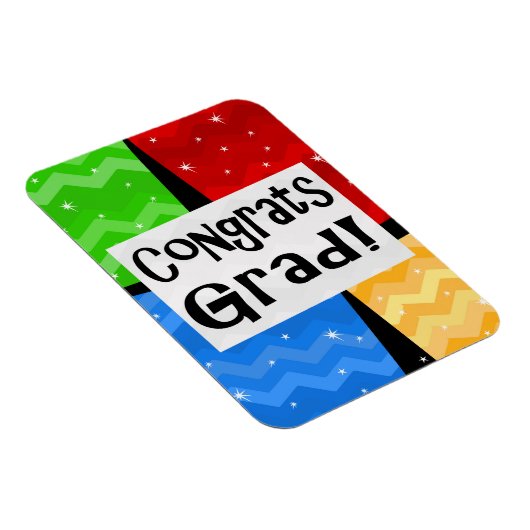 Gefeliciteerd Afstudeerder Festive Multicolor Grad Magneet (Rechterzijde)