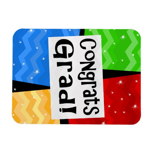 Gefeliciteerd Afstudeerder Festive Multicolor Grad Magneet (Horizontaal)