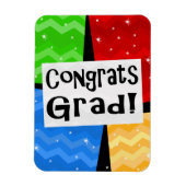 Gefeliciteerd Afstudeerder Festive Multicolor Grad Magneet (Verticaal)