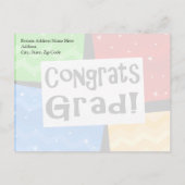 Gefeliciteerd Afstudeerder Festive Multicolor Grad Uitnodiging Briefkaart (Achterkant)