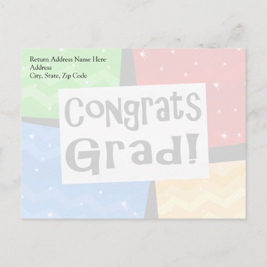 Gefeliciteerd Afstudeerder Festive Multicolor Grad Uitnodiging Briefkaart (Achterkant)